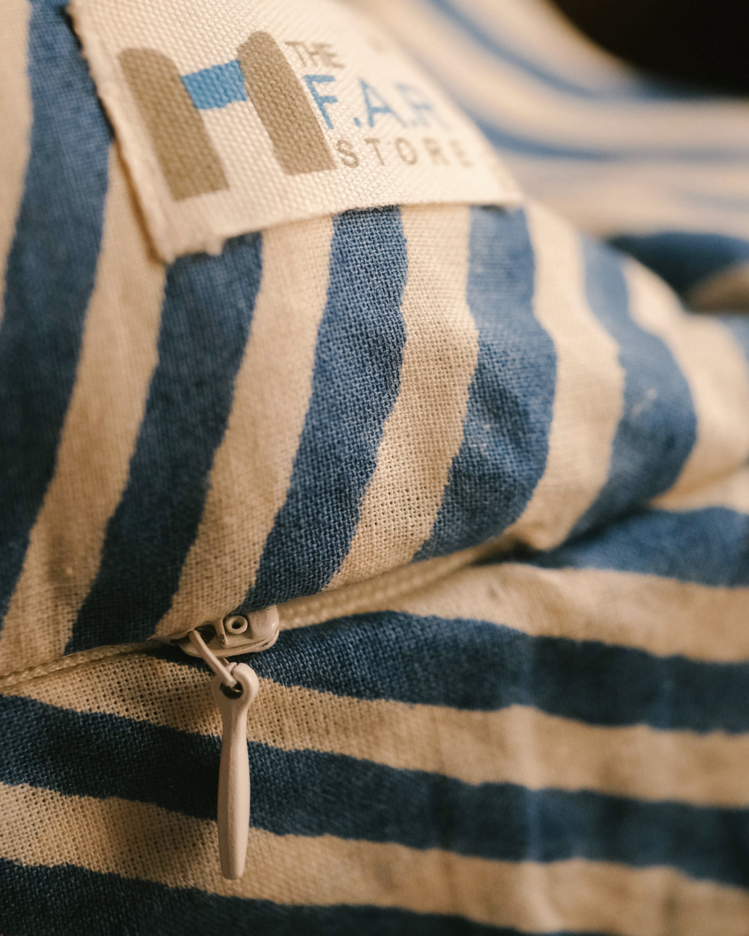 Blue Genda Botanical Stripes - Cushion Cover