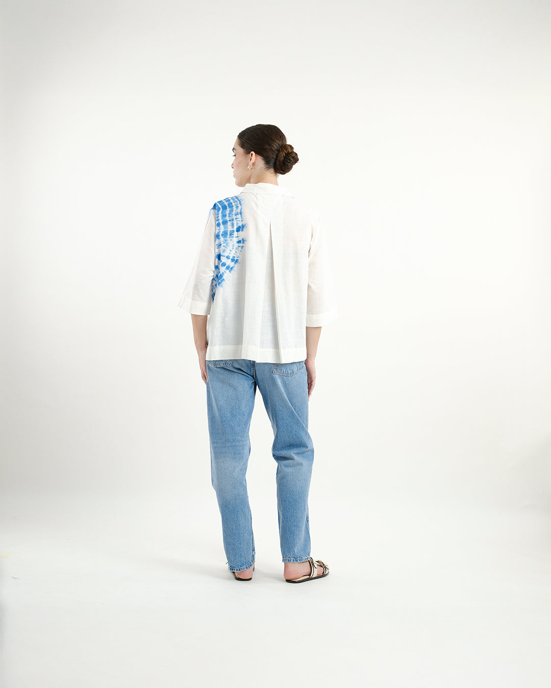 Chakra Blue Tie & Dye Handloom Cotton Shirt