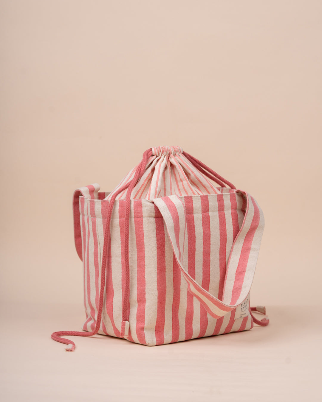 Coral Striped Everyday Lunch Bag