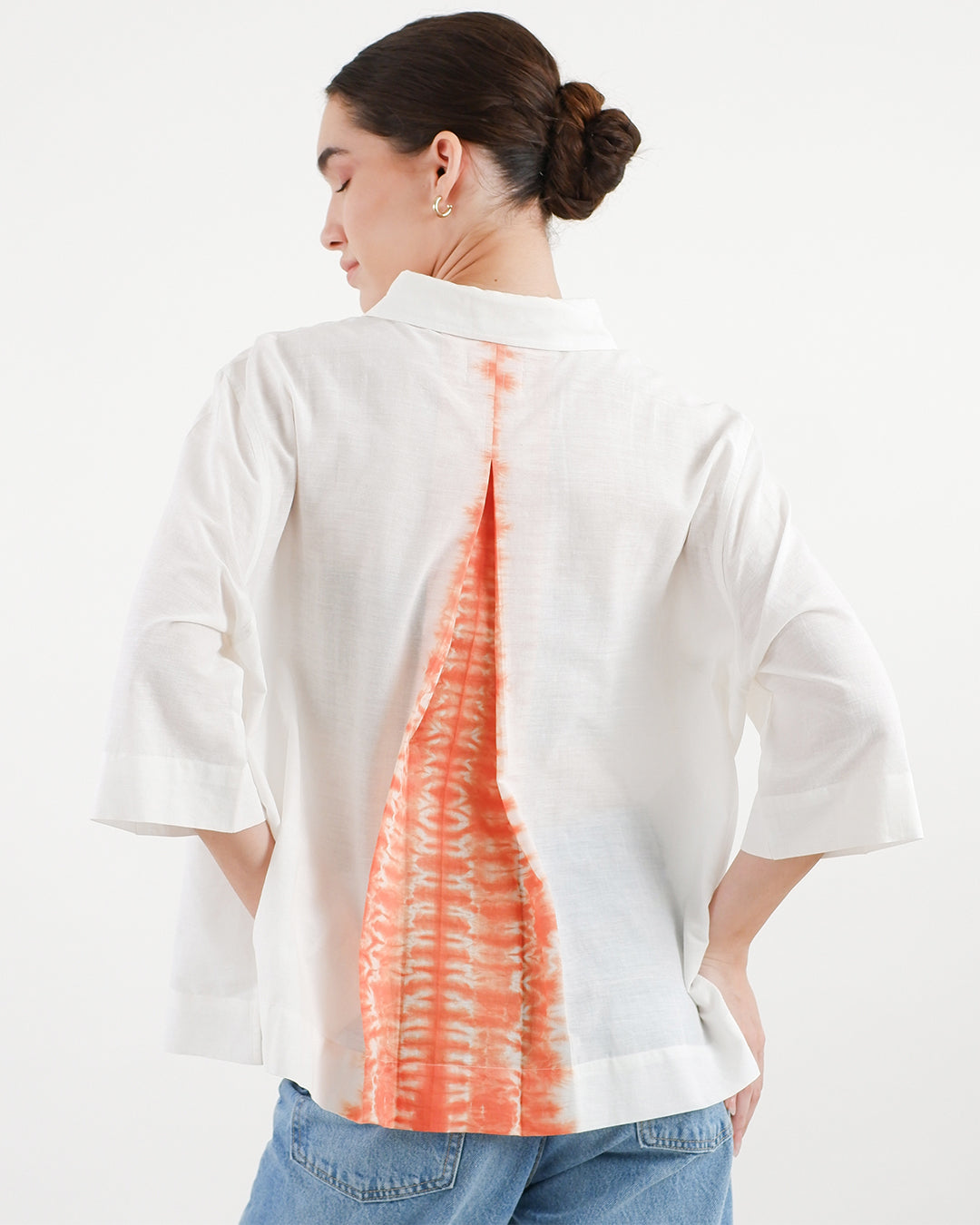 Mitti Rust Shibori  Handloom Cotton Shirt