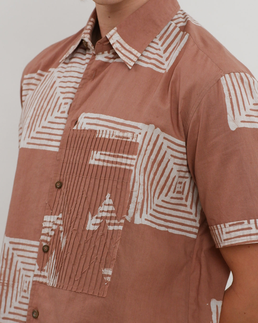 Maze Mauve Batik Short Sleeve Shirt
