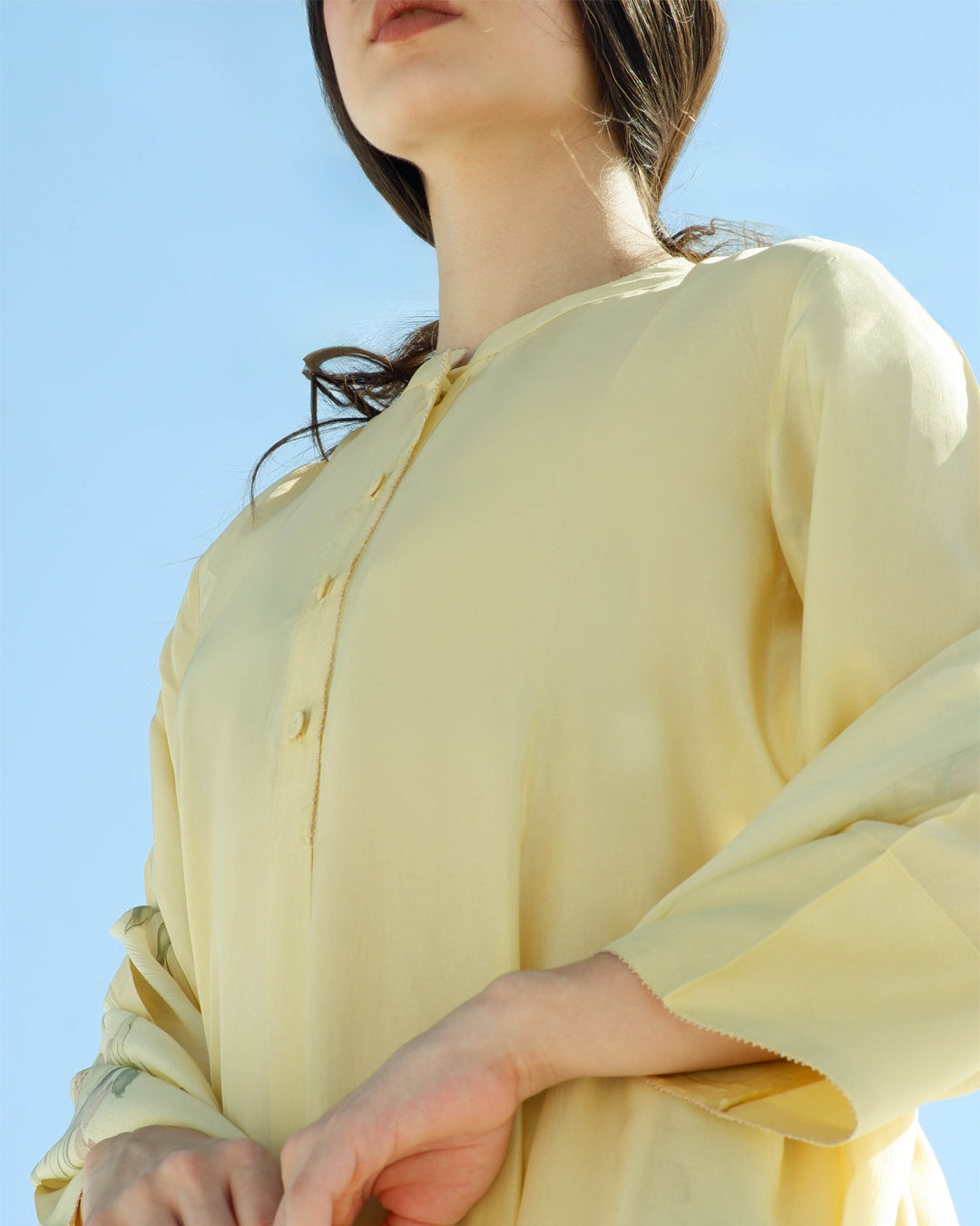 Lemon Yellow Bead Gulpari Kurta & Pant Set