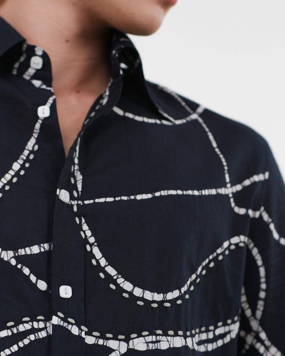 Midnight Looped Batik Long Sleeve Shirt