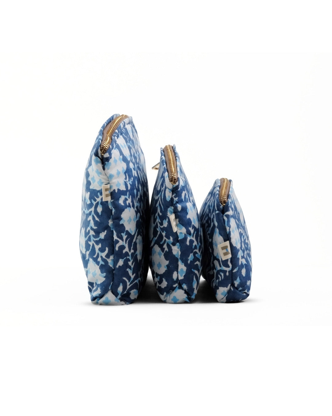 Set of 3 - Botanical Bliss Blue Utility Pouch