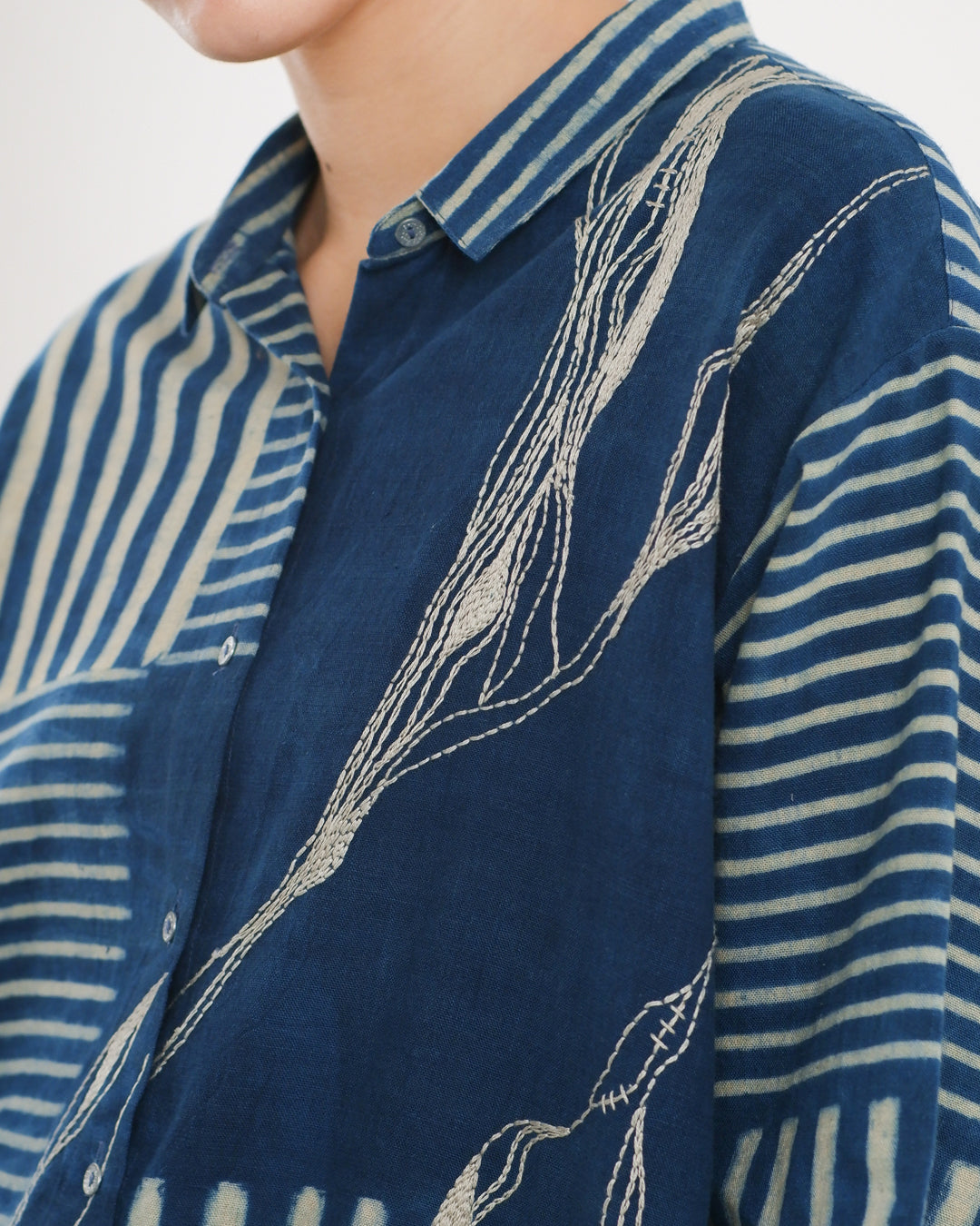 Indigo Frame Ajrakh Shirt