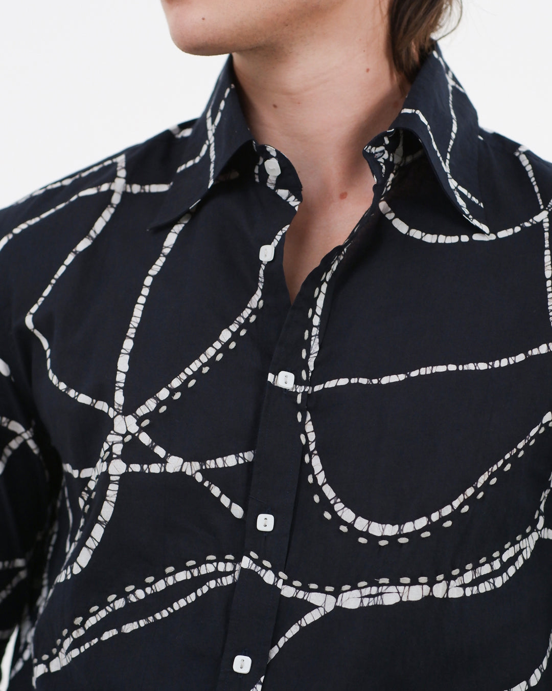 Midnight Looped Batik Long Sleeve Shirt