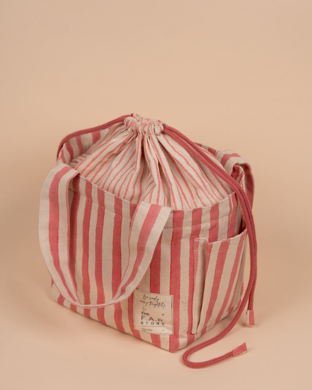 Coral Striped Everyday Lunch Bag