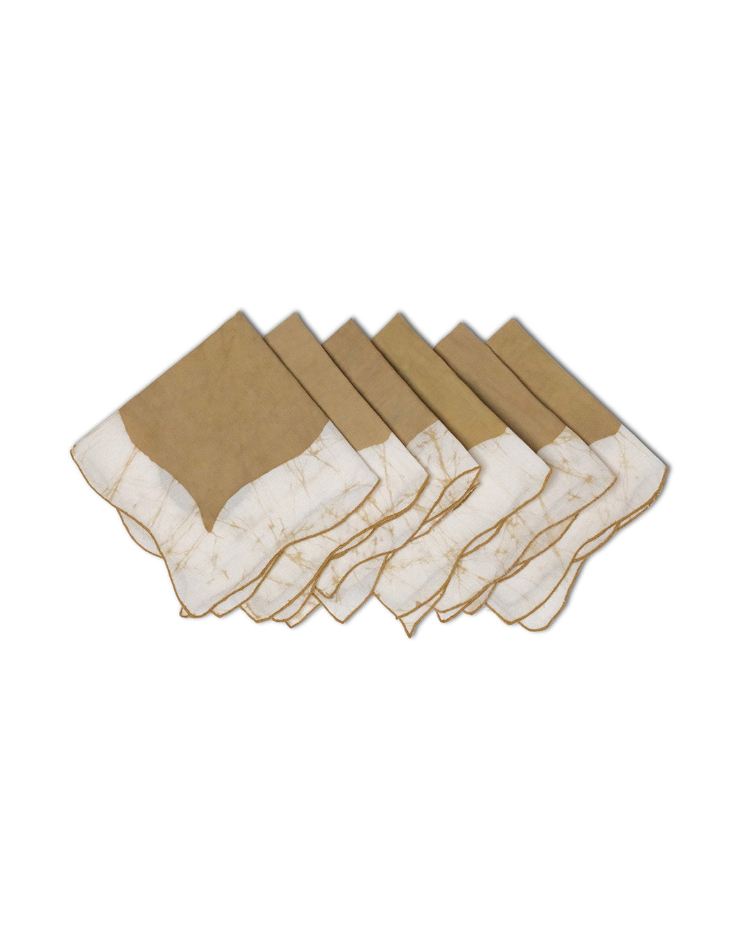 Set of 6 - Waves Khaki Cocktail Napkins