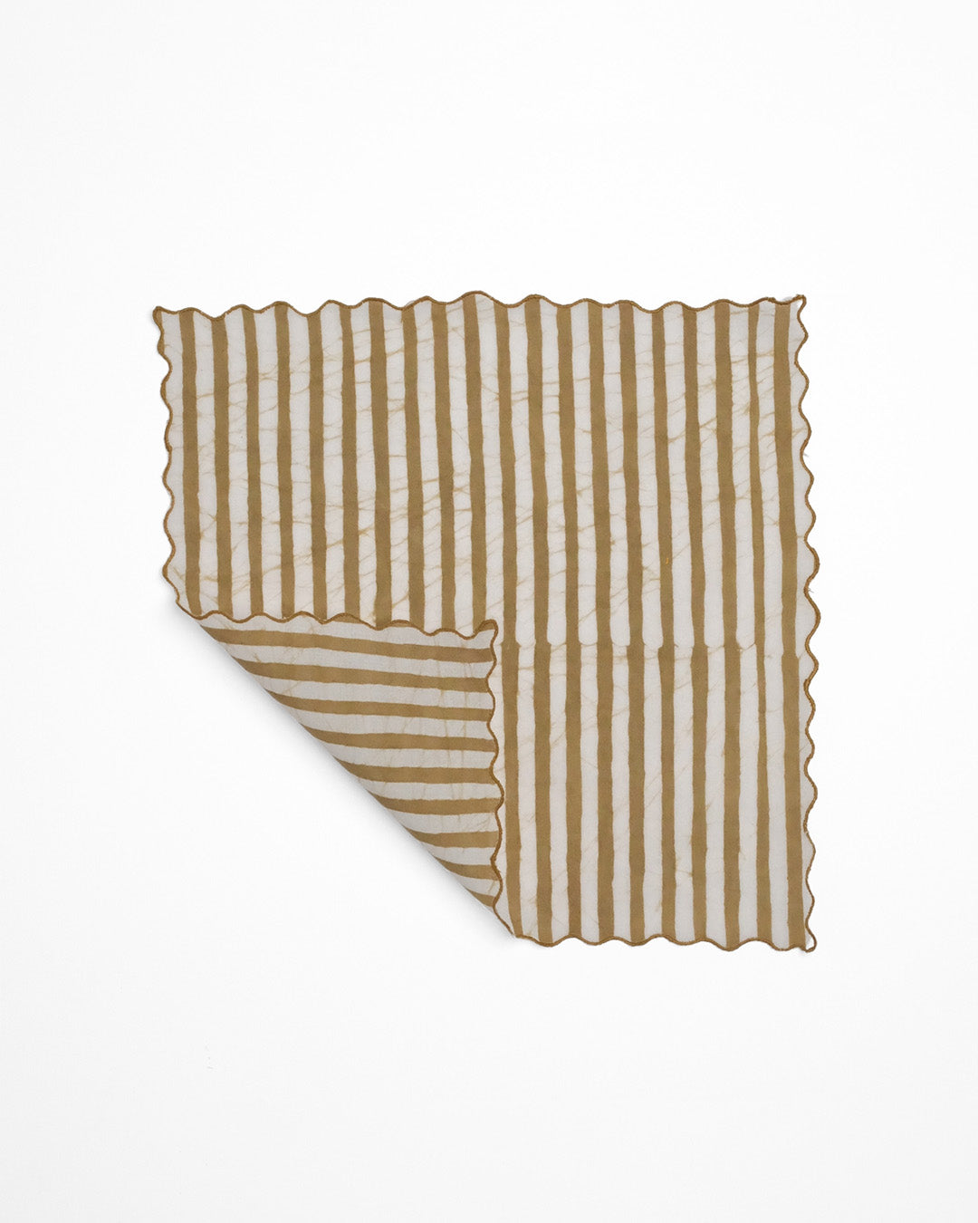 Set of 6 - Stripes Khaki Cocktail Napkins