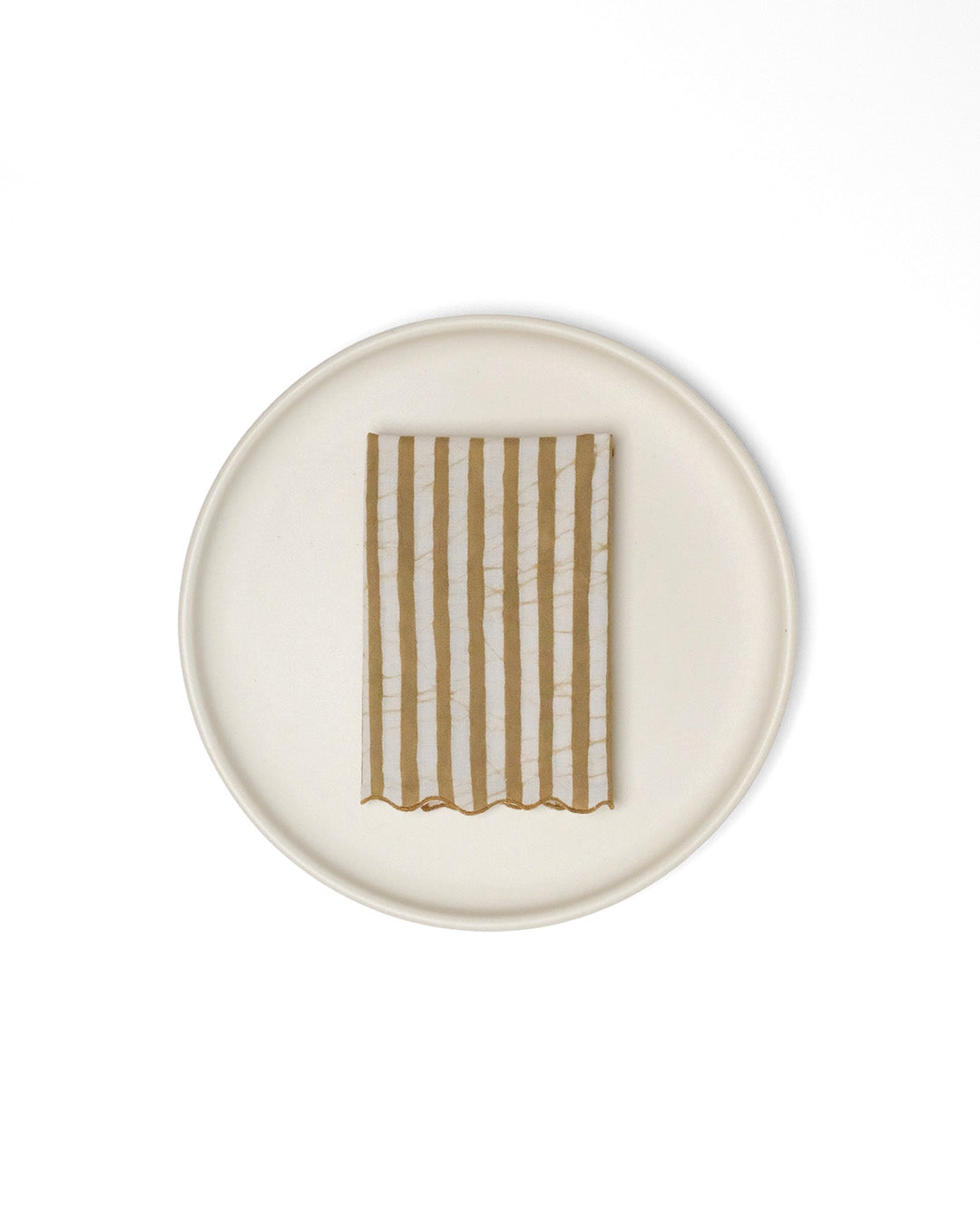 Set of 6 - Stripes Khaki Cocktail Napkins
