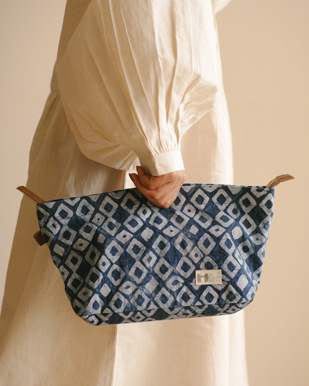 Denim Geometric - Travel Pouch (L)