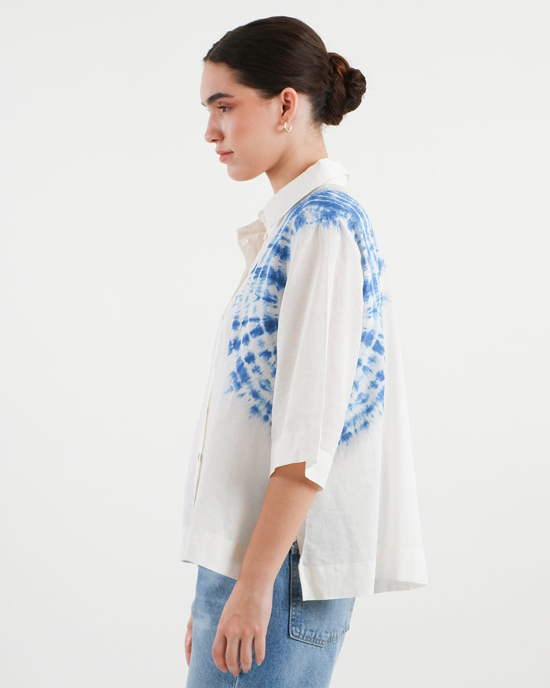 Chakra Blue Tie & Dye Handloom Cotton Shirt