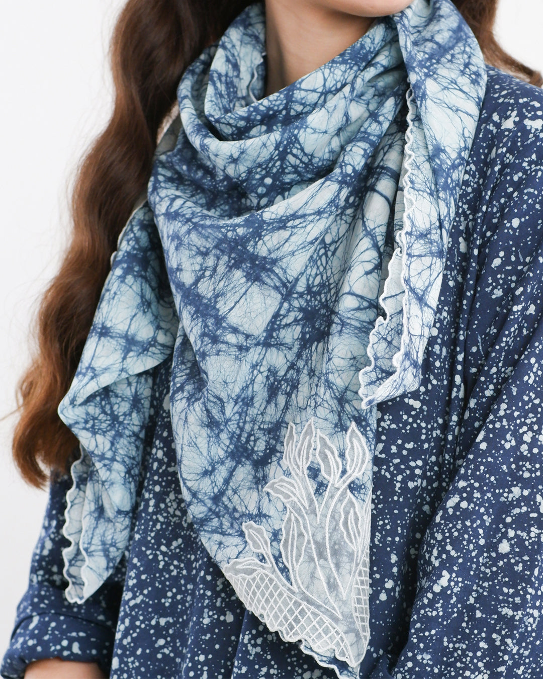 Midnight Blue Stipples Batik Co-ord Set