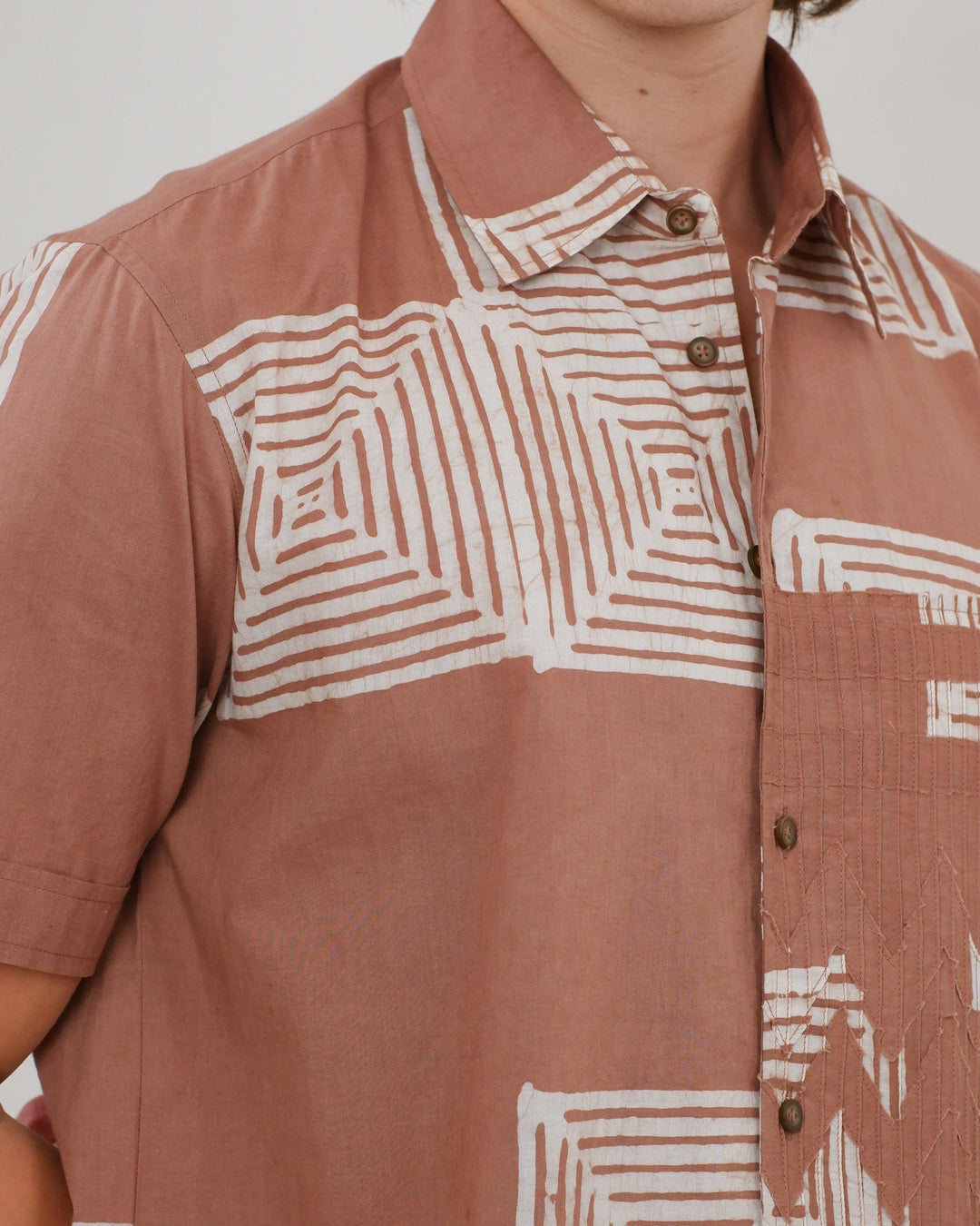 Maze Mauve Batik Short Sleeve Shirt