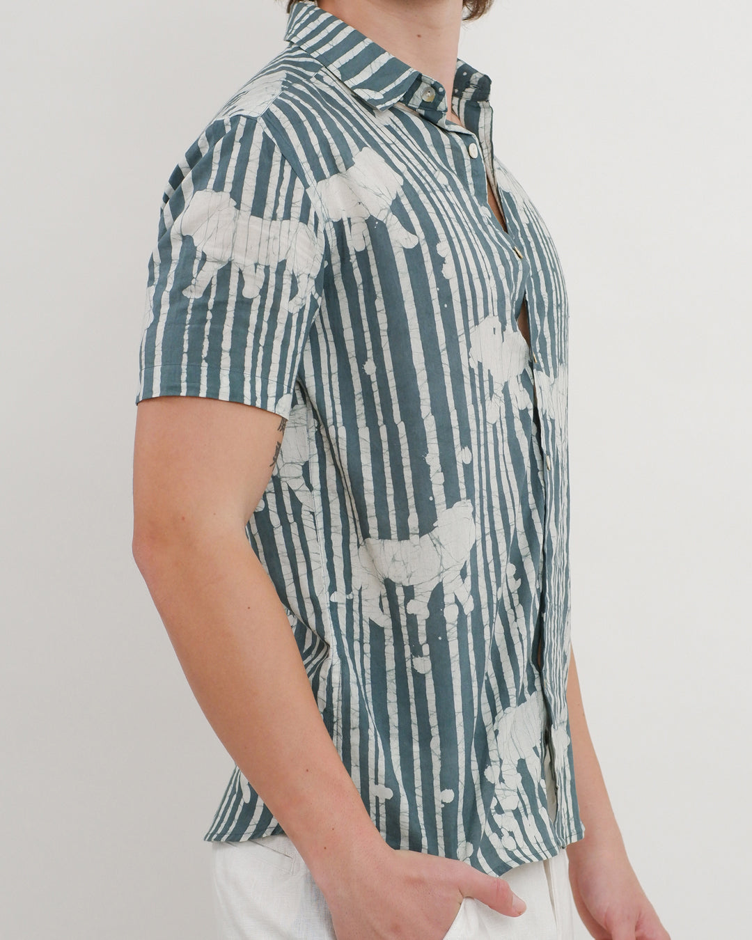 Sher Batik Embroidered Short Sleeve Shirt