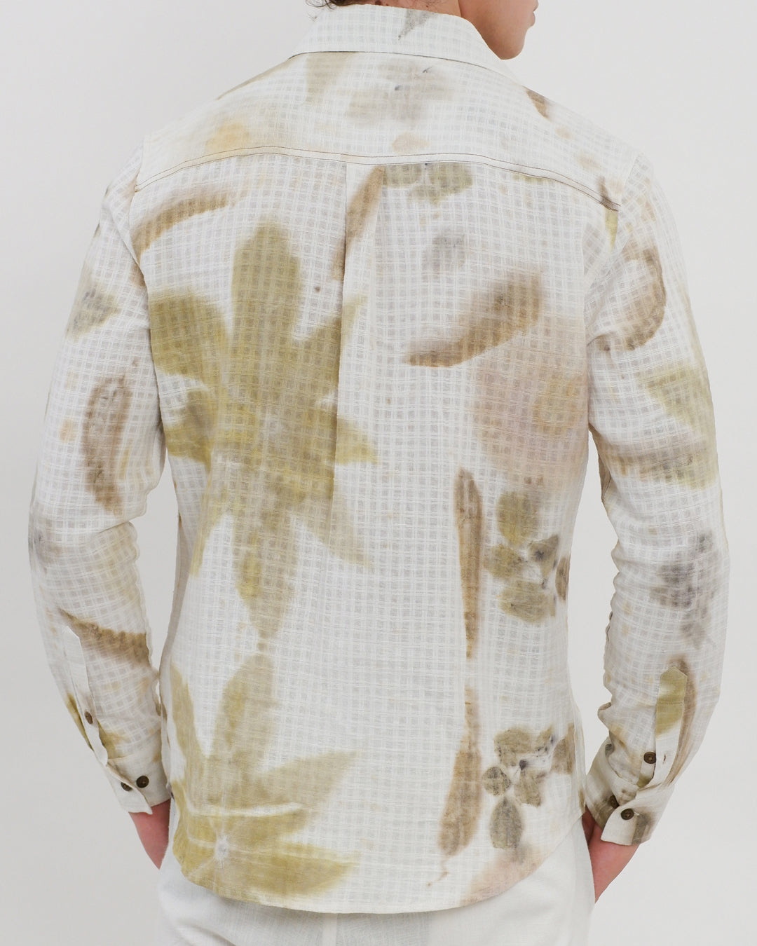 Botanical Print Hand Embroidered Long Sleeve Shirt