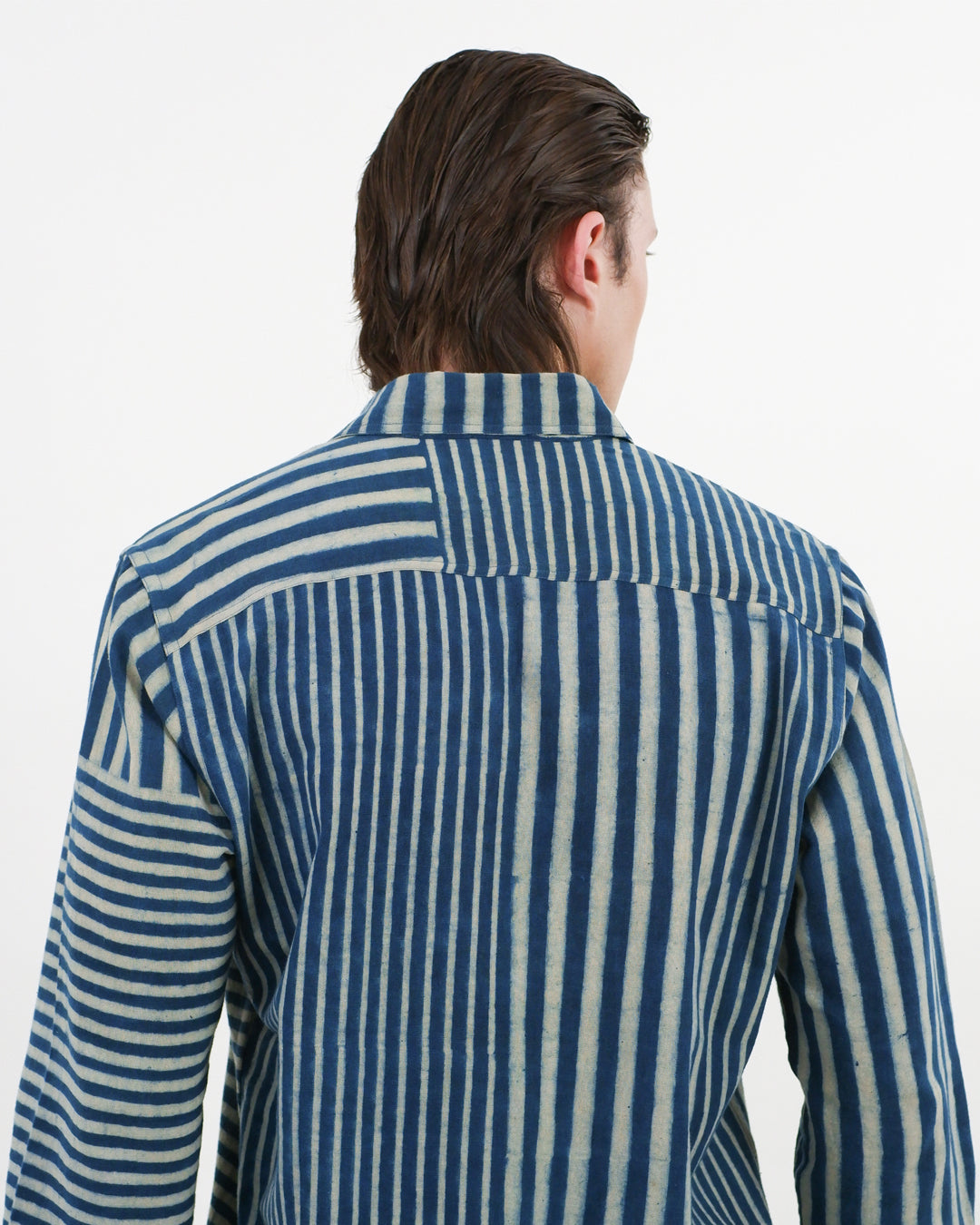 Indigo Striped Ajrakh Long Sleeve Shirt
