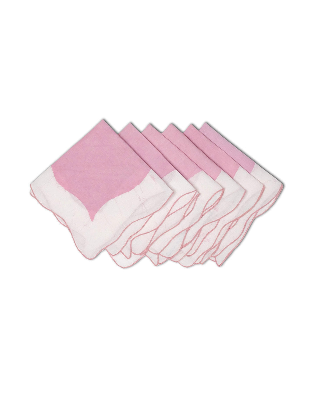 Set of 6 - Waves Baby Pink Cocktail Napkins