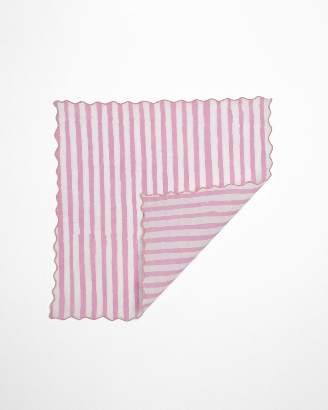 Set of 6 - Stripes Baby Pink Cocktail Napkins