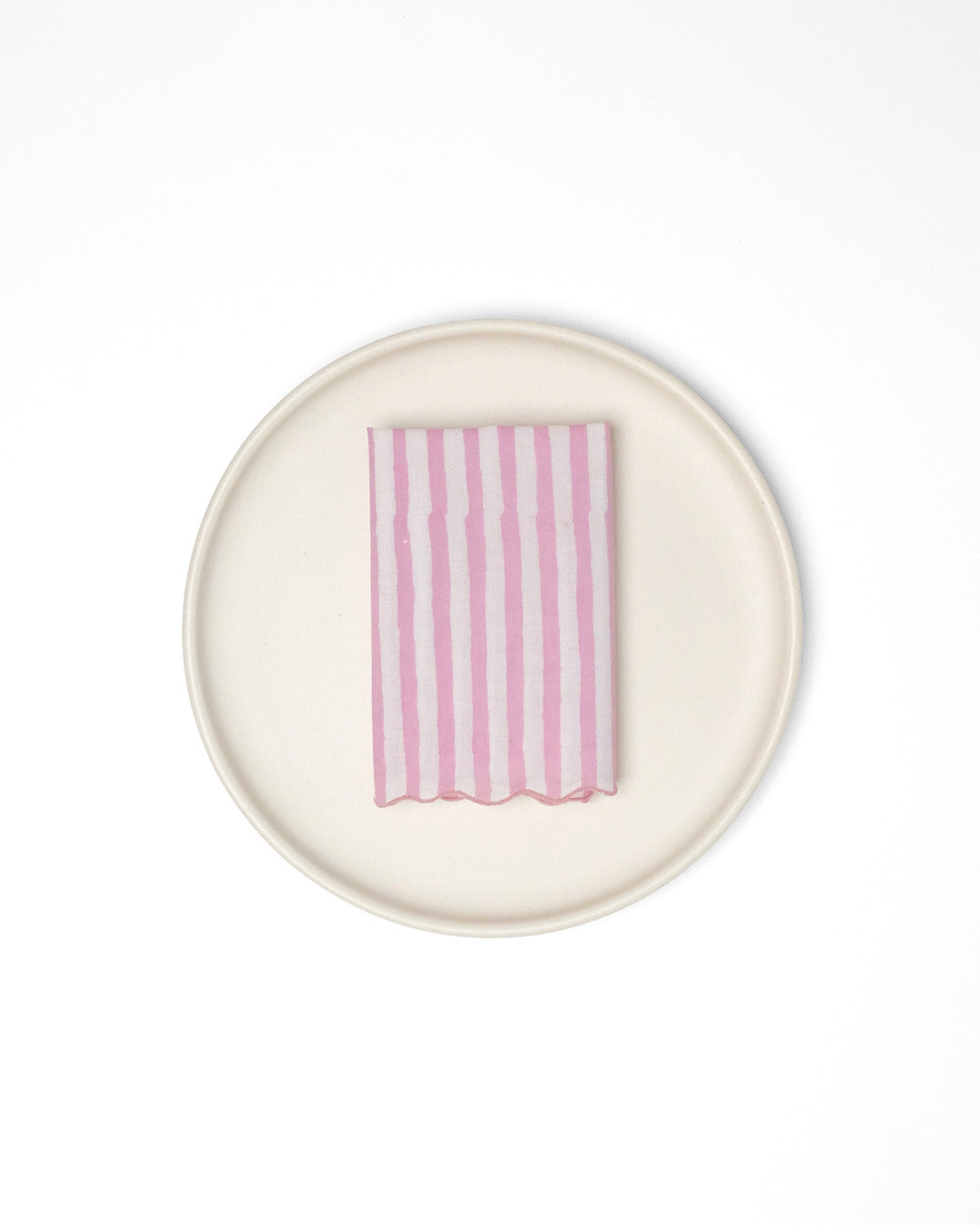 Set of 6 - Stripes Baby Pink Cocktail Napkins