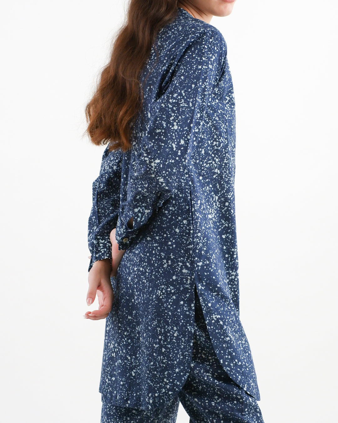 Midnight Blue Stipples Batik Co-ord Set