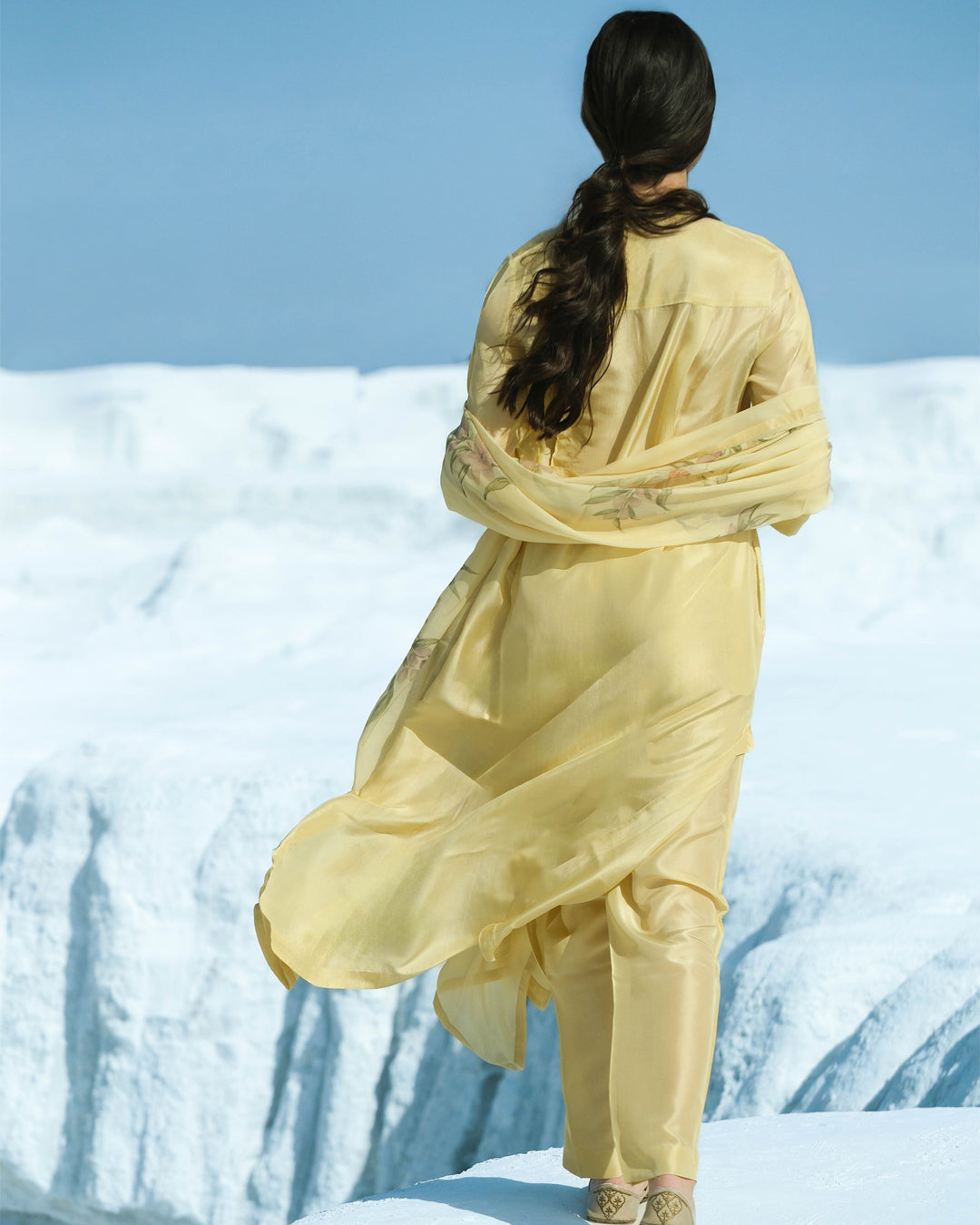 Lemon Yellow Bead Gulpari Kurta & Pant Set