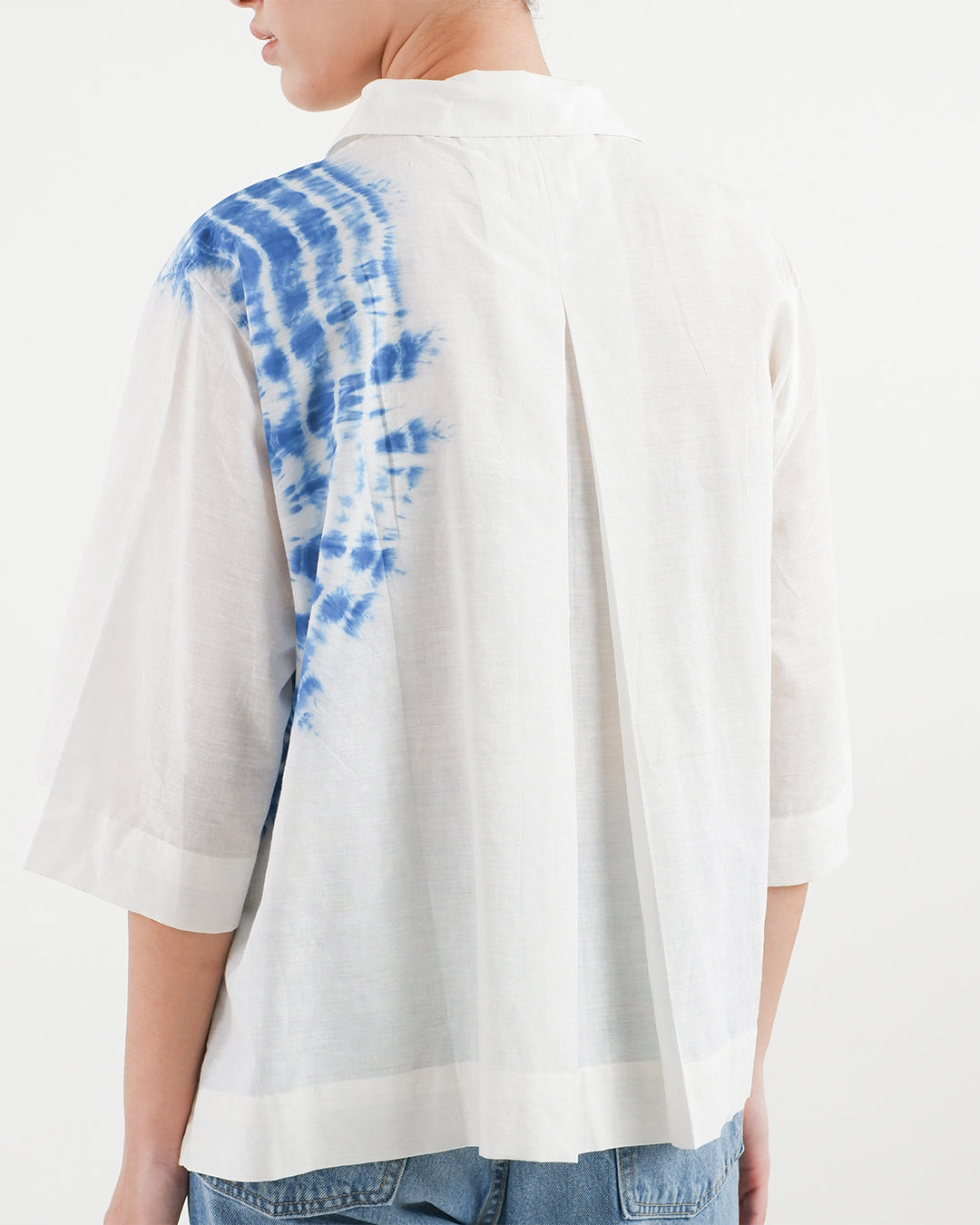 Chakra Blue Tie & Dye Handloom Cotton Shirt