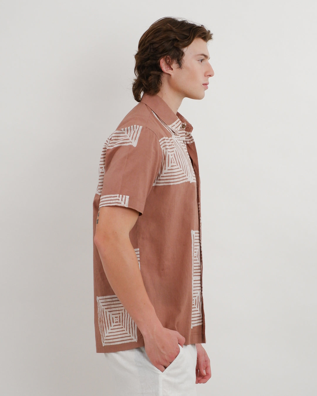 Maze Mauve Batik Short Sleeve Shirt