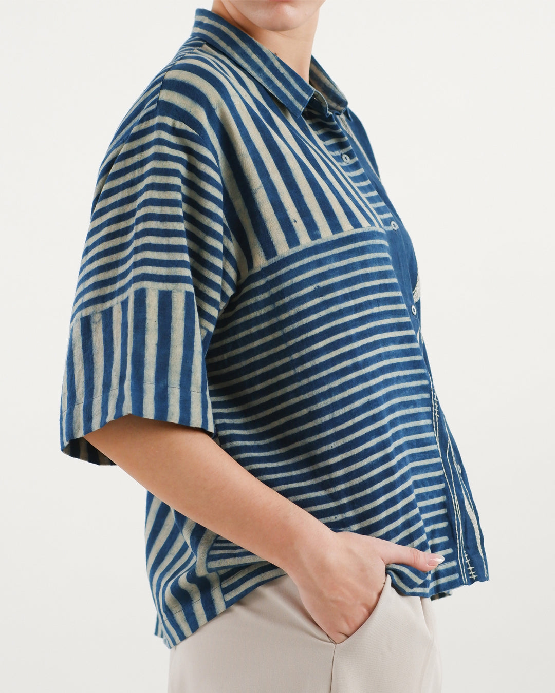 Indigo Frame Ajrakh Shirt