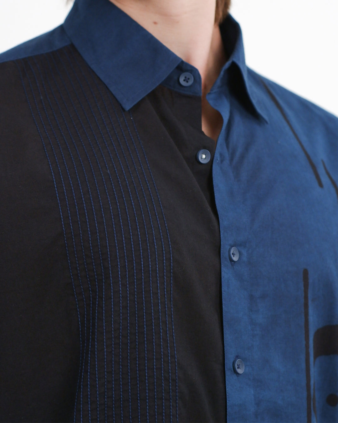 Black & Blue Ajrakh Short Sleeve Shirt