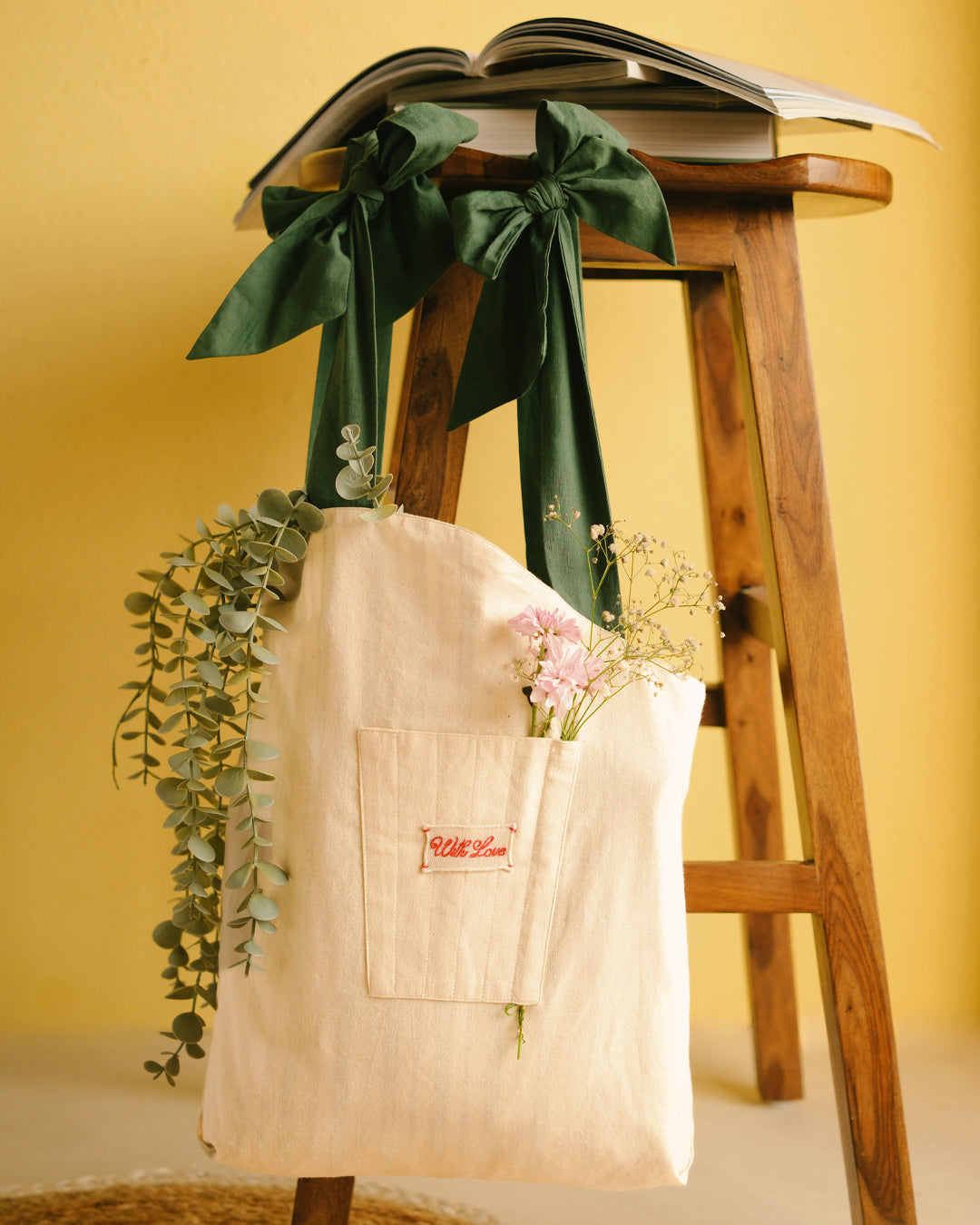 Reversible Bottle Green Bouquet Bag (L)
