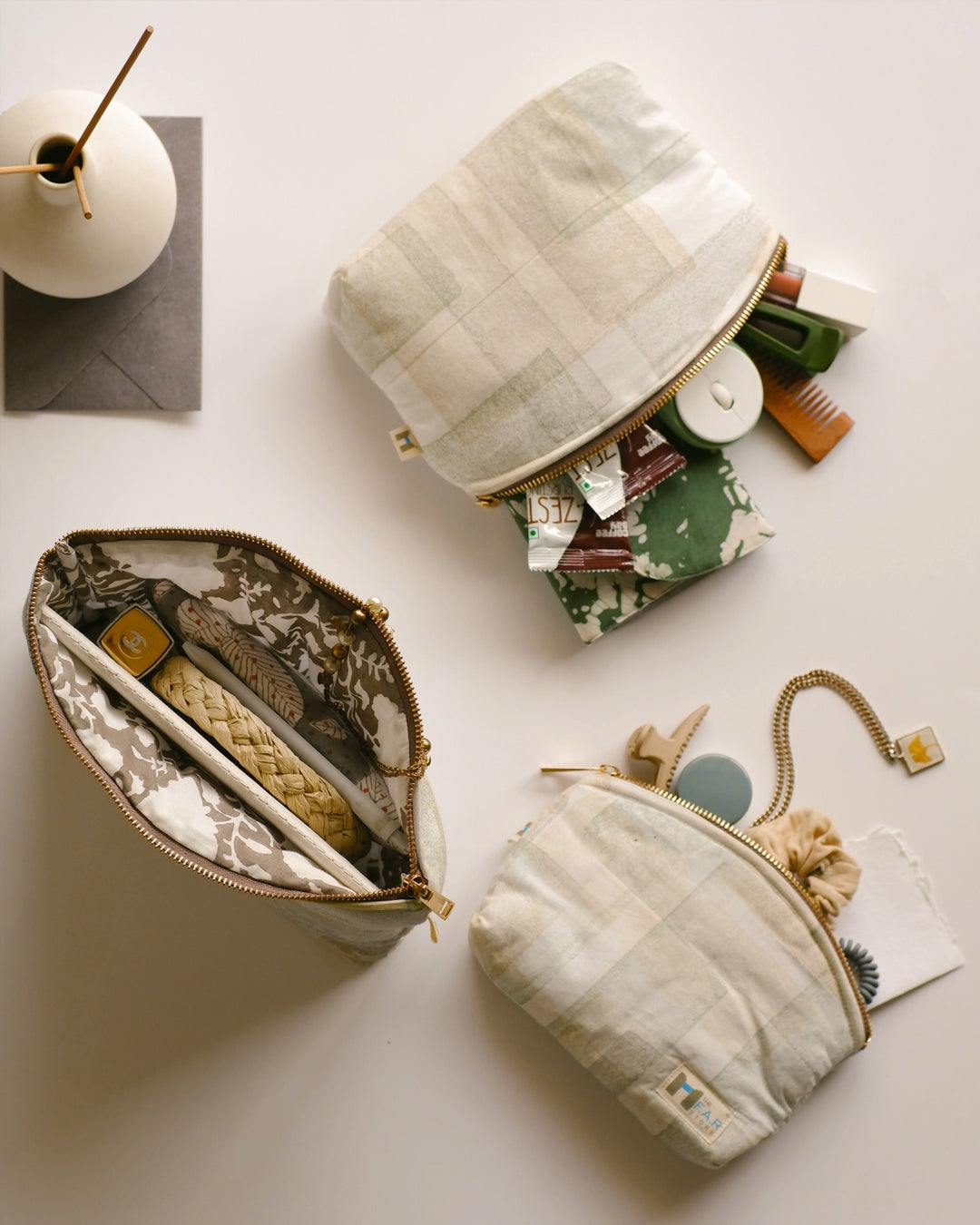 Set of 3 - Blockmetry Green Utility Pouch