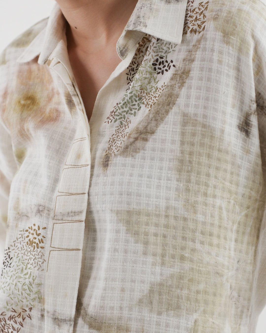 Botanical Print Hand Embroidered Co-ord Set