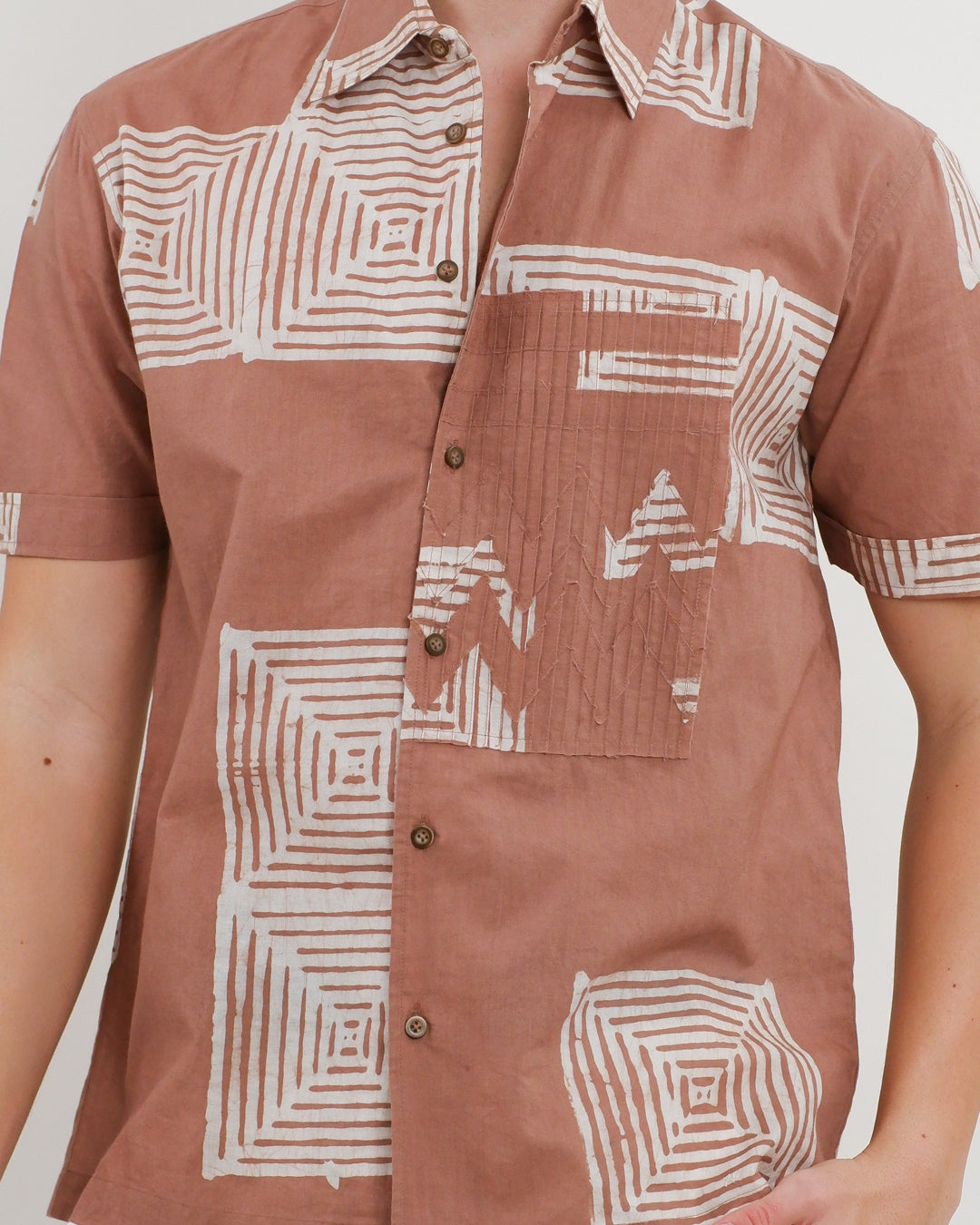Maze Mauve Batik Short Sleeve Shirt