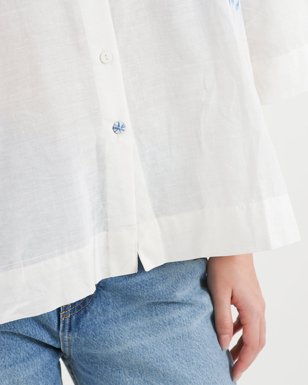 Chakra Blue Tie & Dye Handloom Cotton Shirt