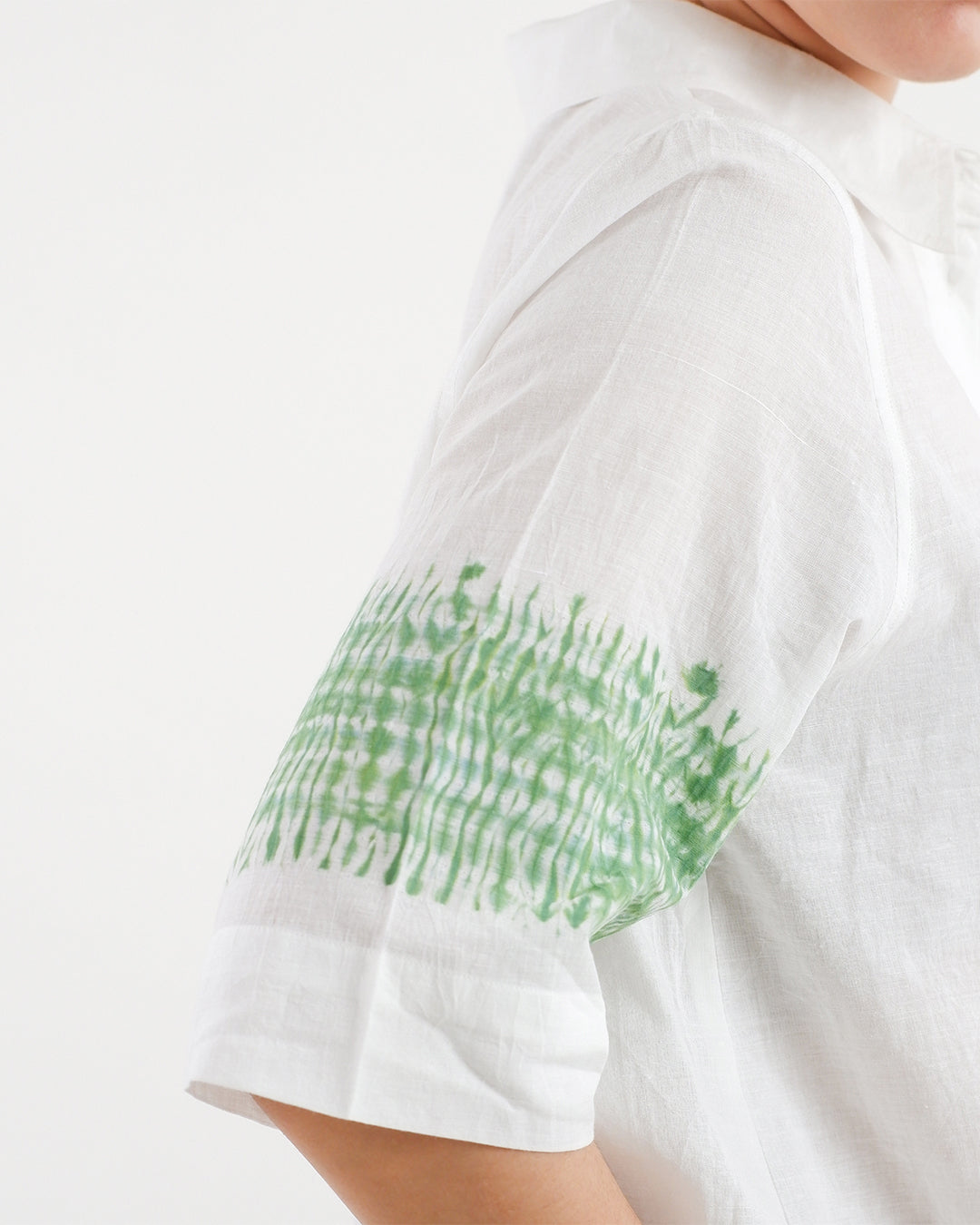 Parna Green Shibori Handloom Cotton Shirt