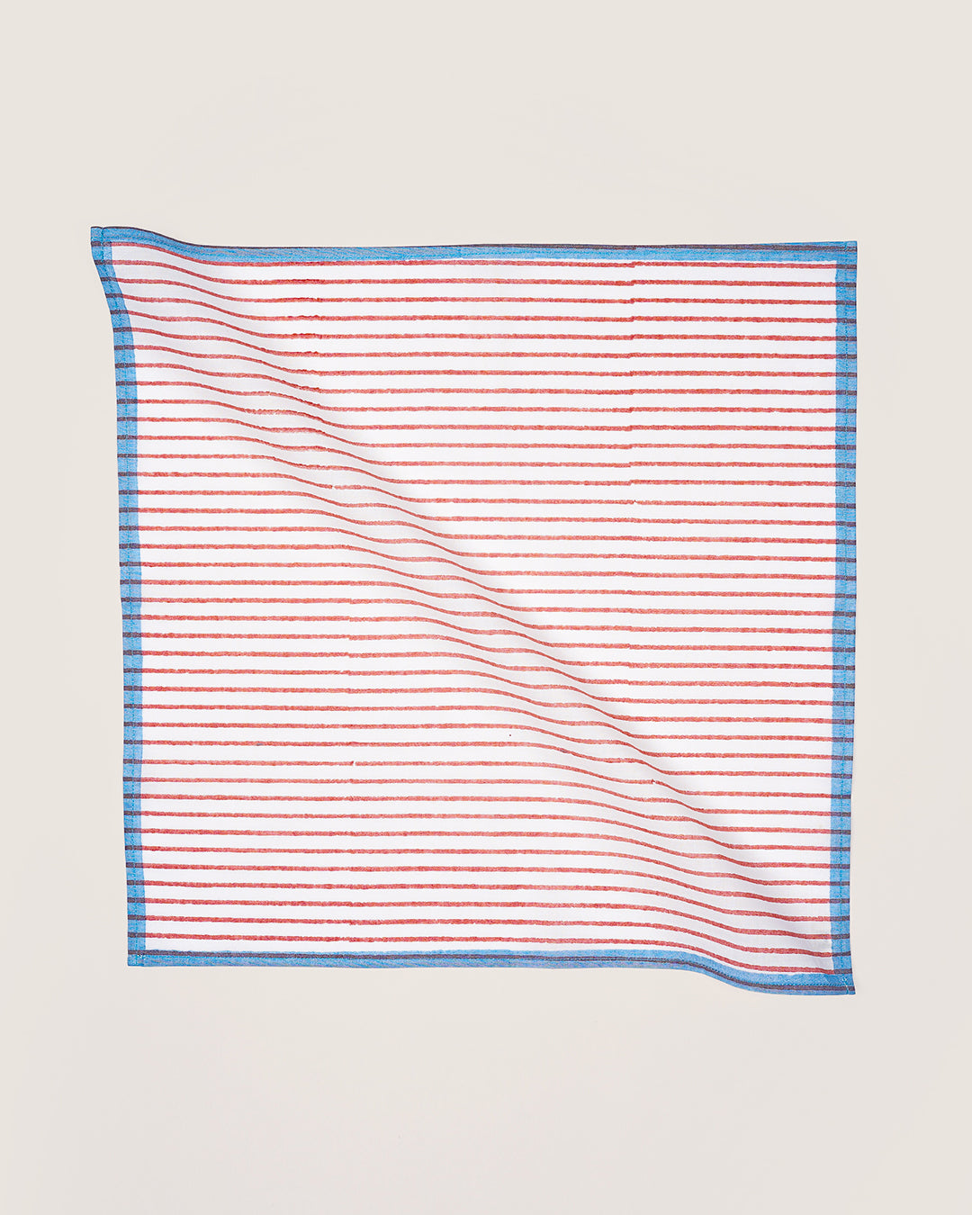 Set of 6 - Rust & Blue Checks Table Napkins