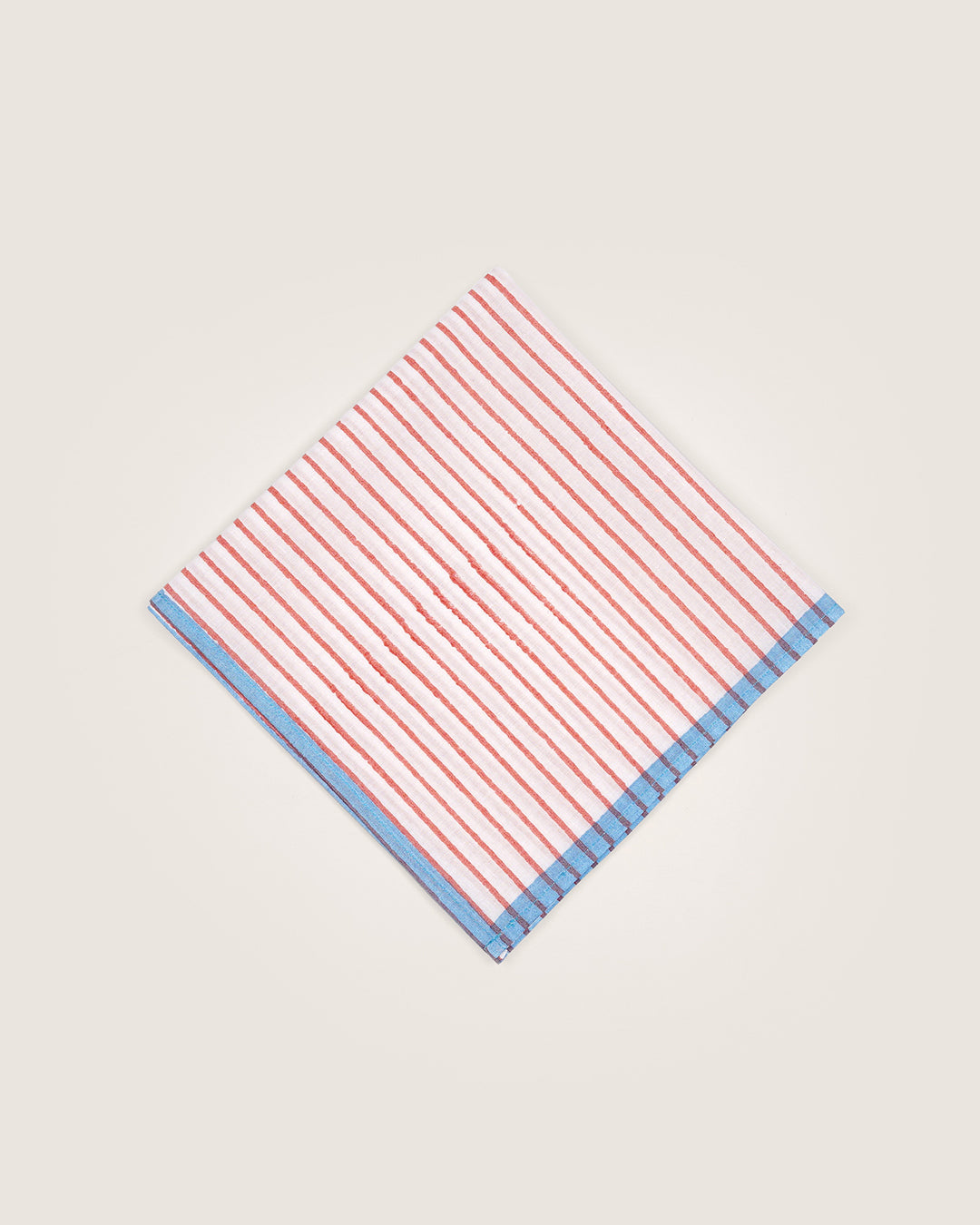 Set of 6 - Rust & Blue Checks Table Napkins