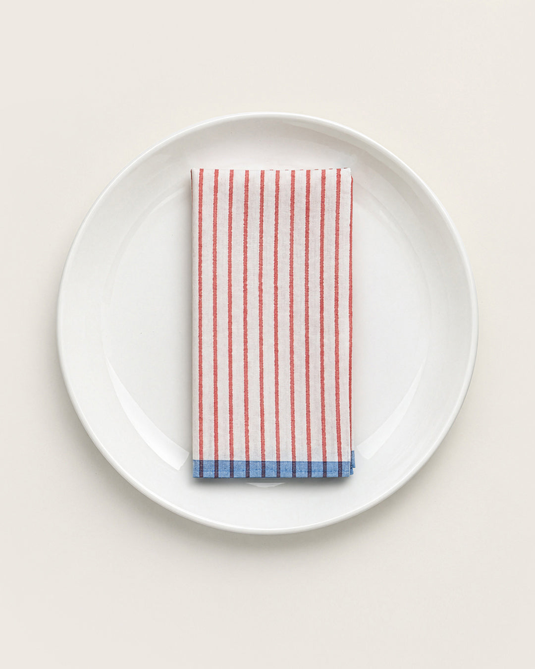 Set of 6 - Rust & Blue Checks Table Napkins