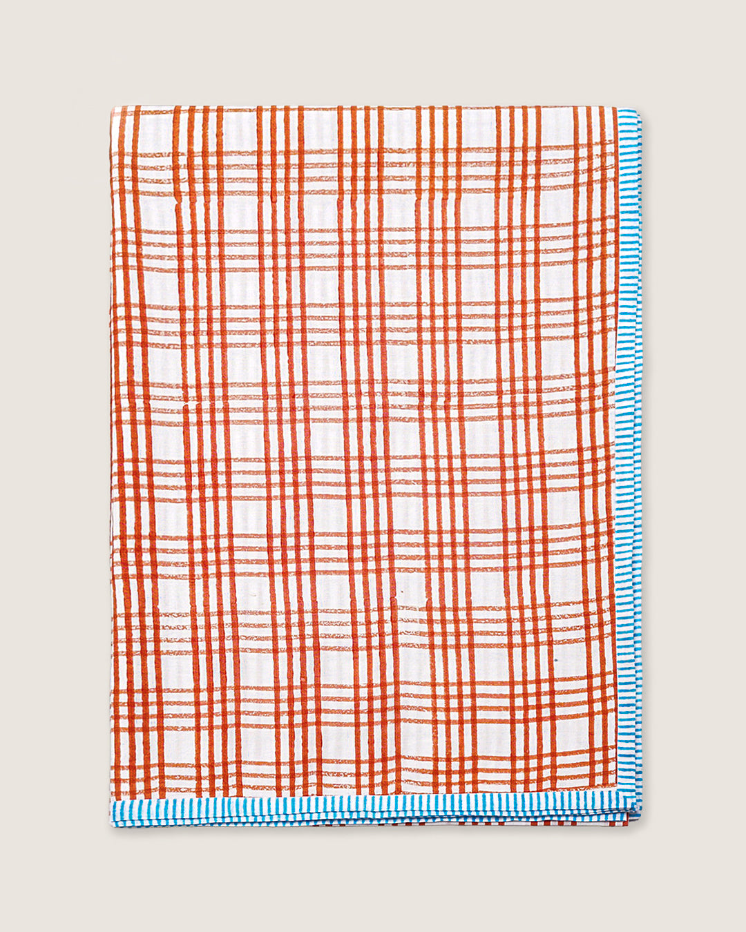 Rust & Blue Checks - Table Cover