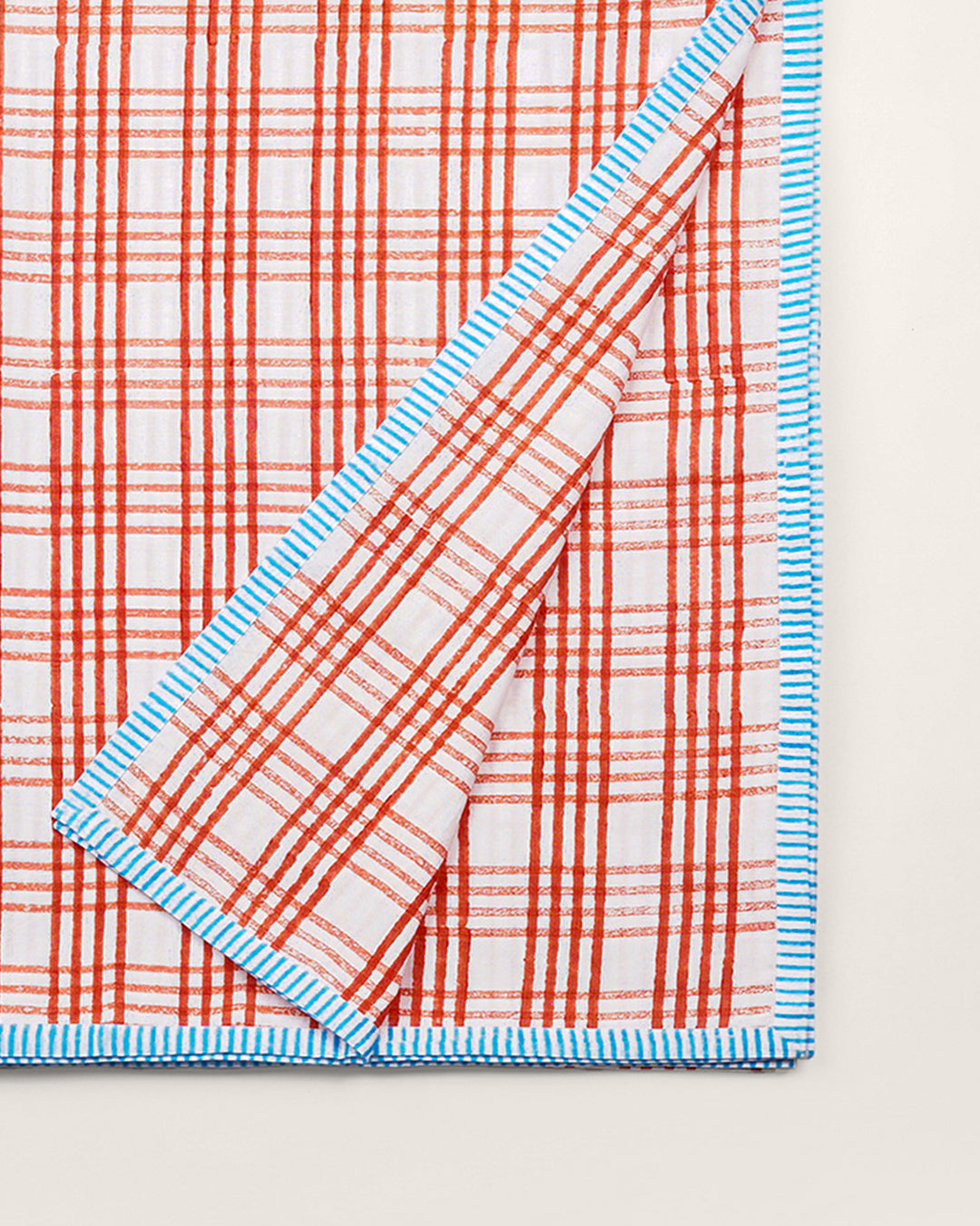 Rust & Blue Checks - Table Cover