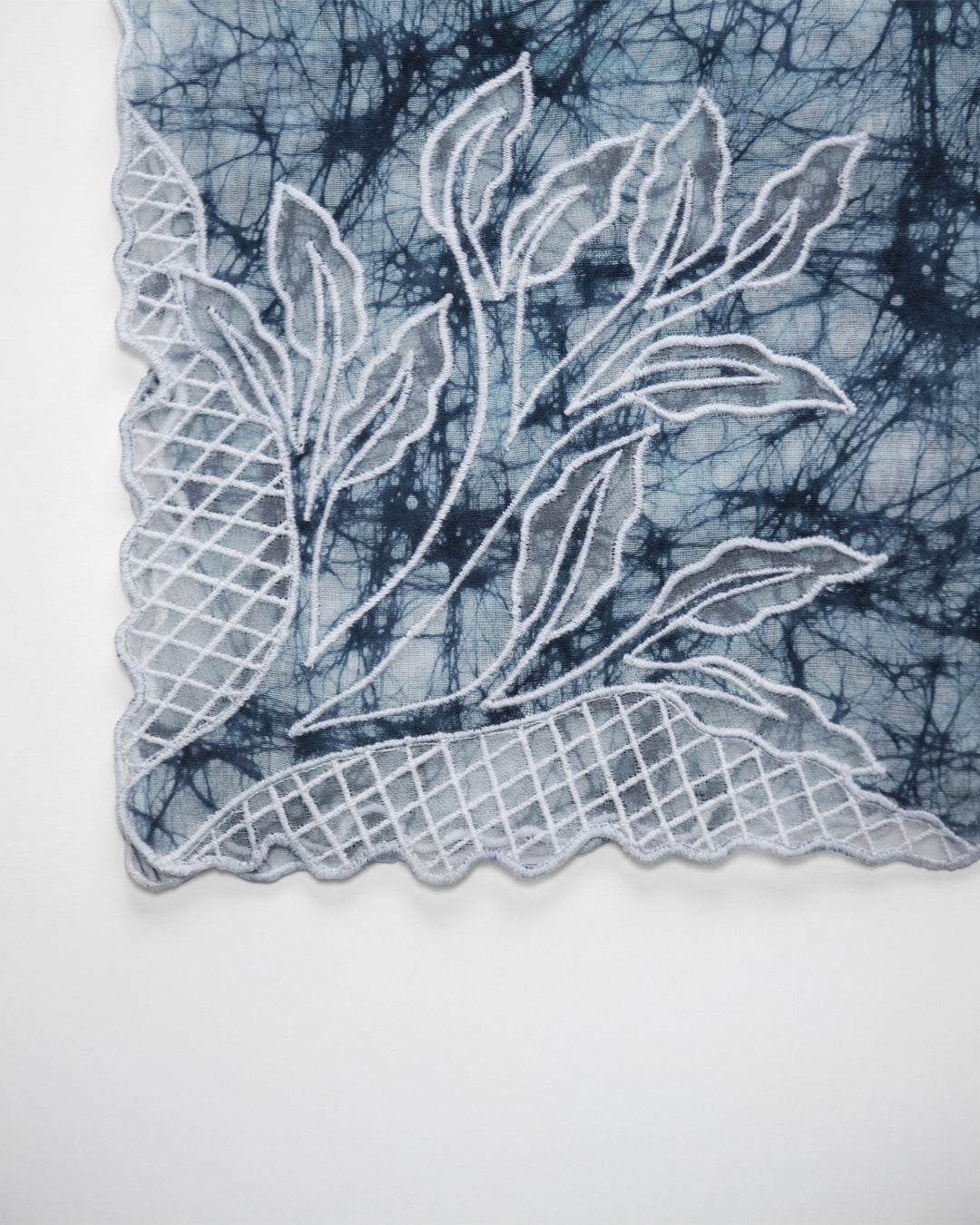 Azure Foliage Cotton Scarf