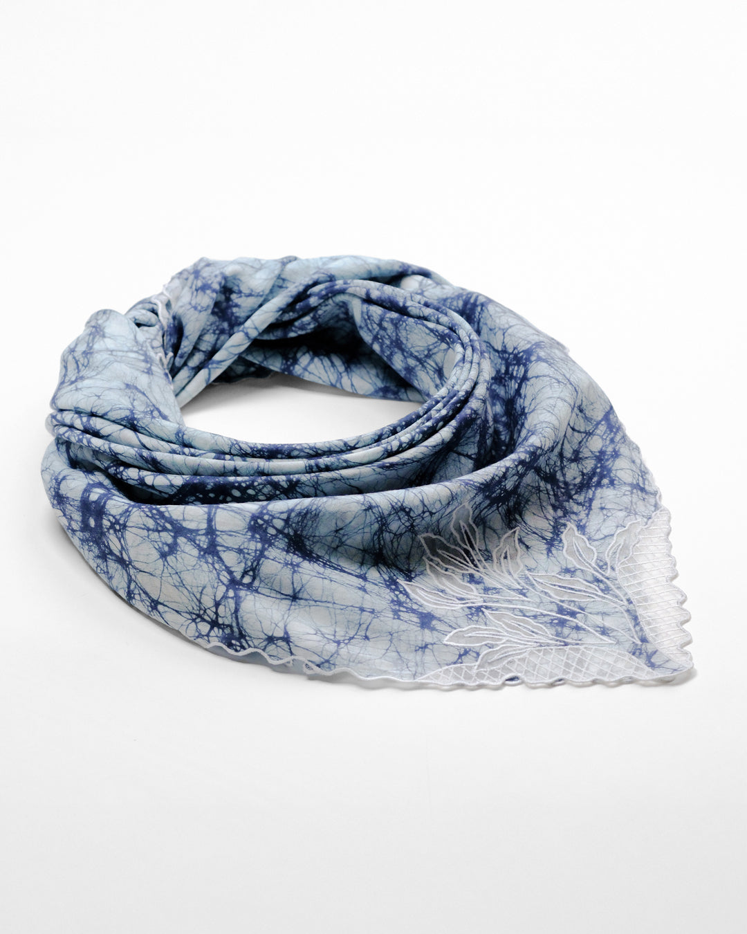 Azure Foliage Cotton Scarf