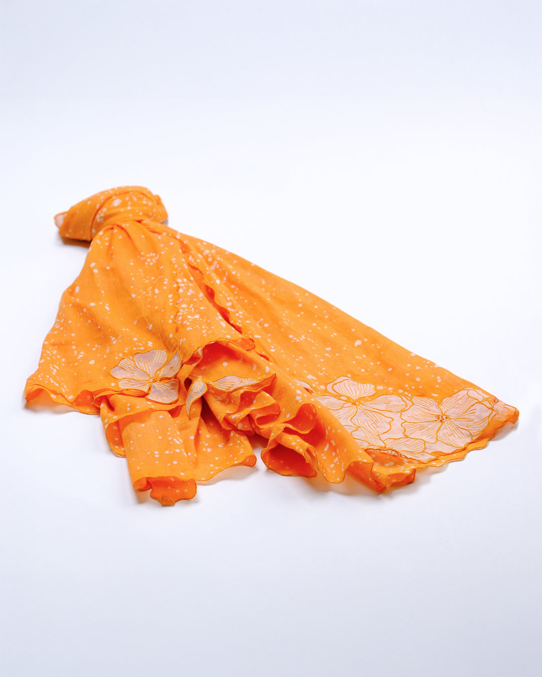 Saffron Bloom Cotton Scarf