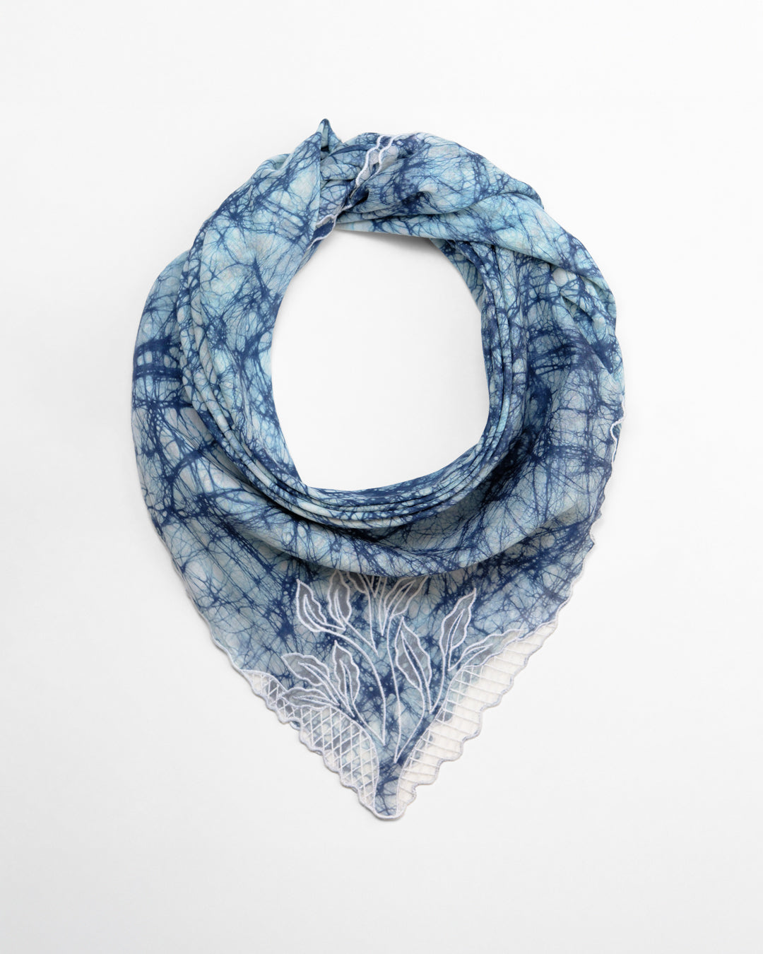 Azure Foliage Cotton Scarf