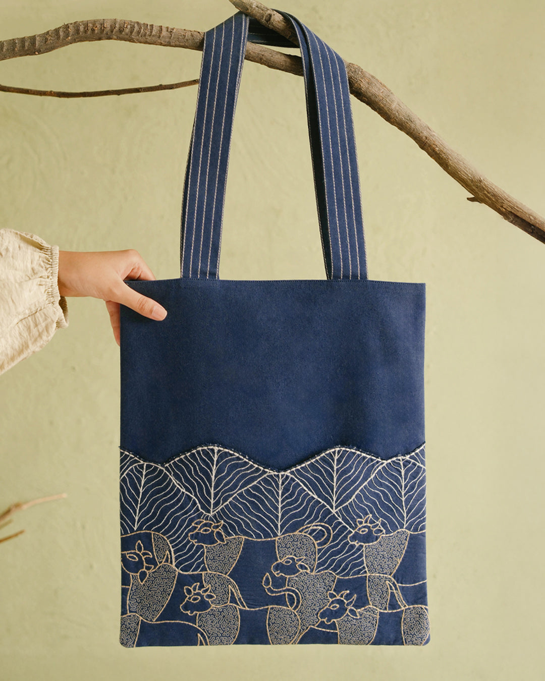 Gond Gaiya Blue Tote Bag