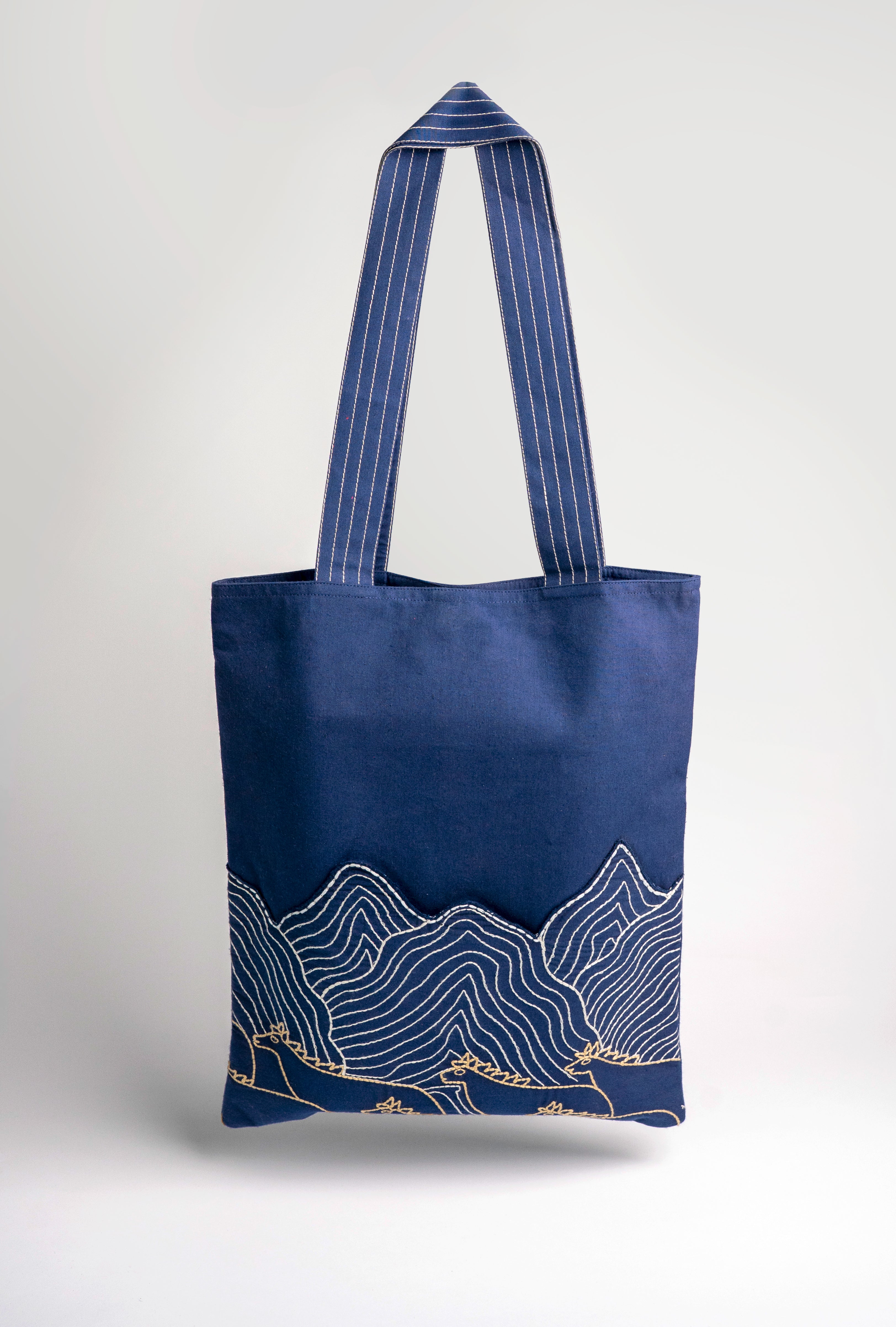Gond Ashwa Blue Tote Bag