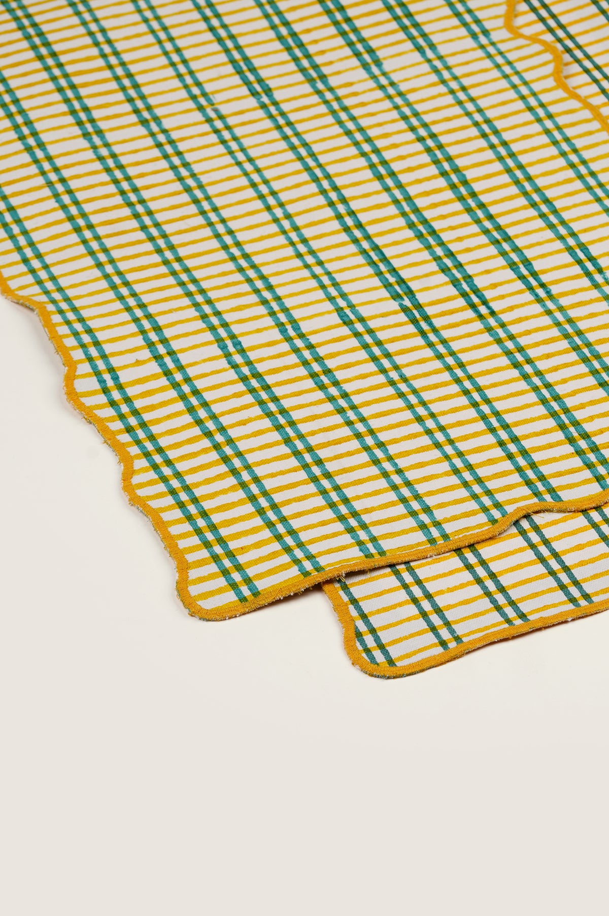 Set of 2 - Yellow & Green Checks Table Mats