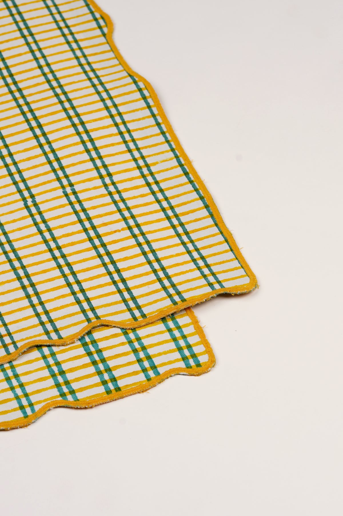 Set of 2 - Yellow & Green Checks Table Mats