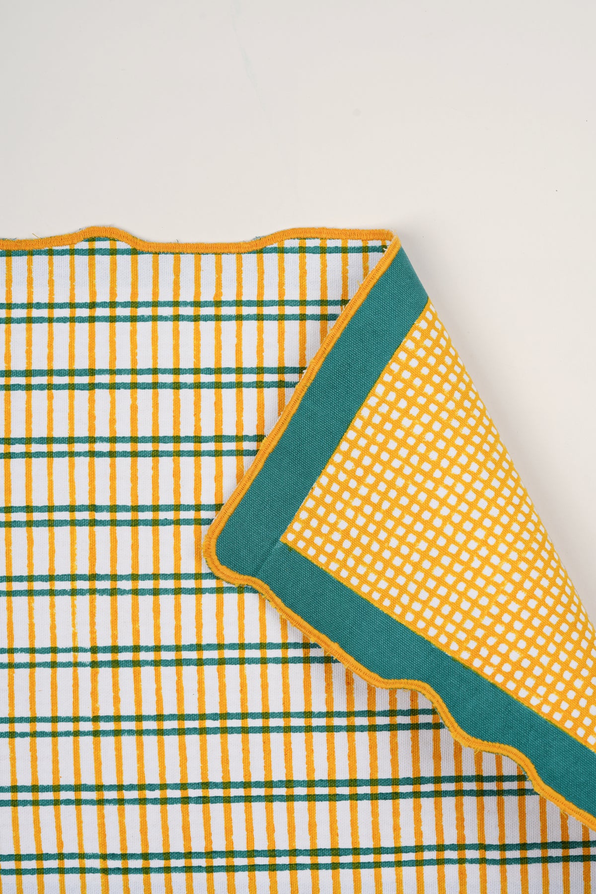 Set of 2 - Yellow & Green Checks Table Mats